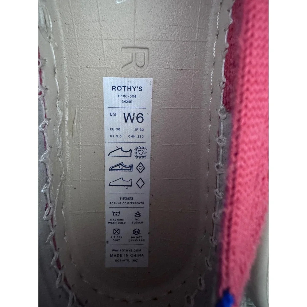 Rothy's‎ The Espadrille Flats Red Hot Size 6 Jute Midsole No Ankle Laces